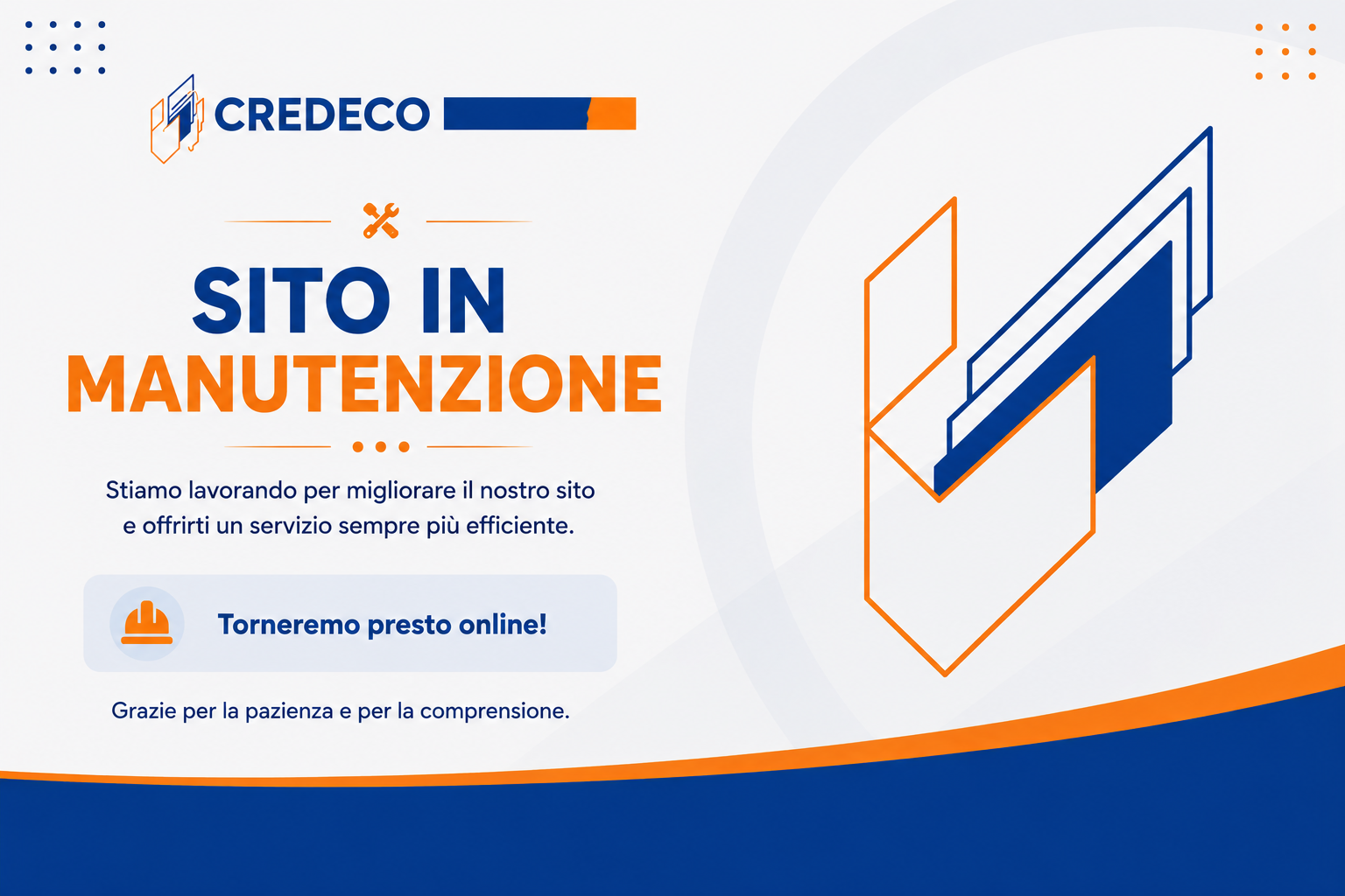 CREDECO - Sito in manutenzione. Torneremo presto online.